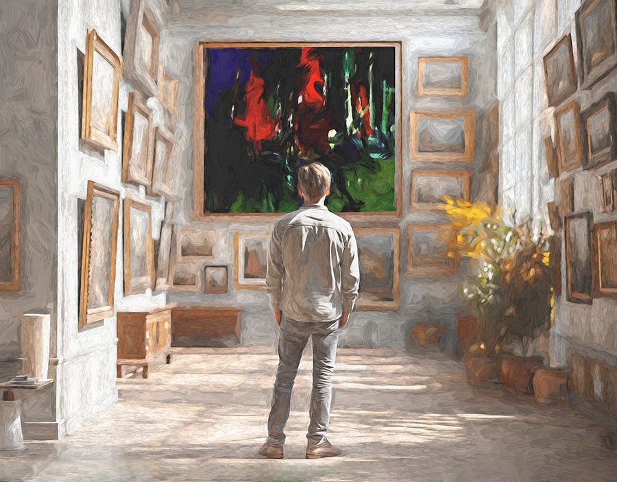 painting of an art gallery