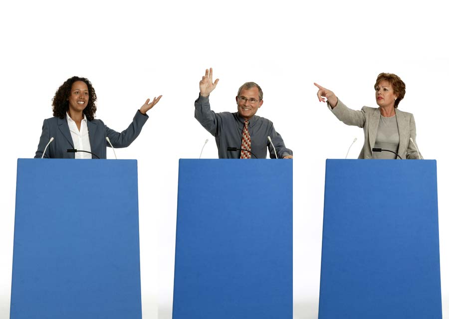 photo of 3 people waving