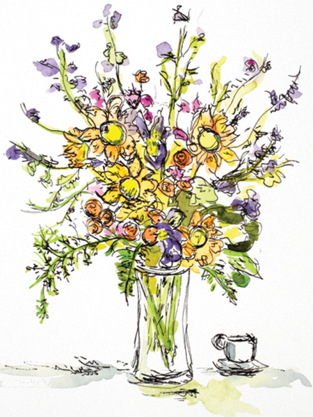 
				   painting of yellow flowers
			